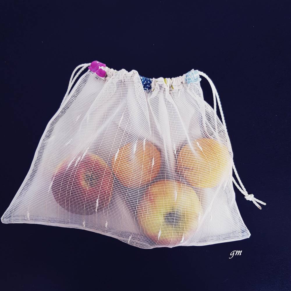 Obstbeutel & Kartoffelnetz – Wiederverwendbarer Stoffbeutel für Gemüse & Lebensmittel, waschbar, plastikfrei Bild 1