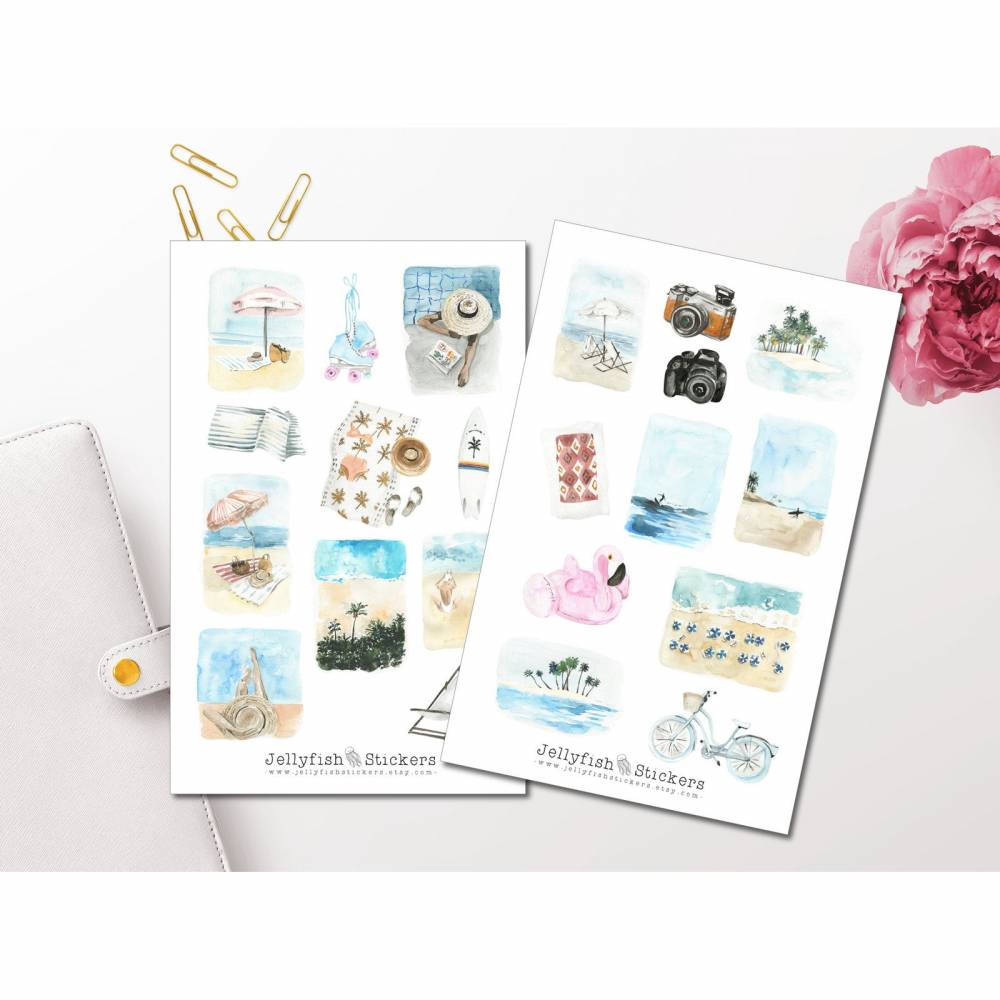 Meer Sticker Sommer Strand Sticker Set | Journal Sticker | Planer Sticker | Sticker ...