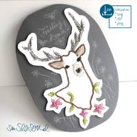 Plottdatei Hirsch, Plotterdatei für Folien oder Papier, Stickkarte, Fadengrafik, als svg und dxf