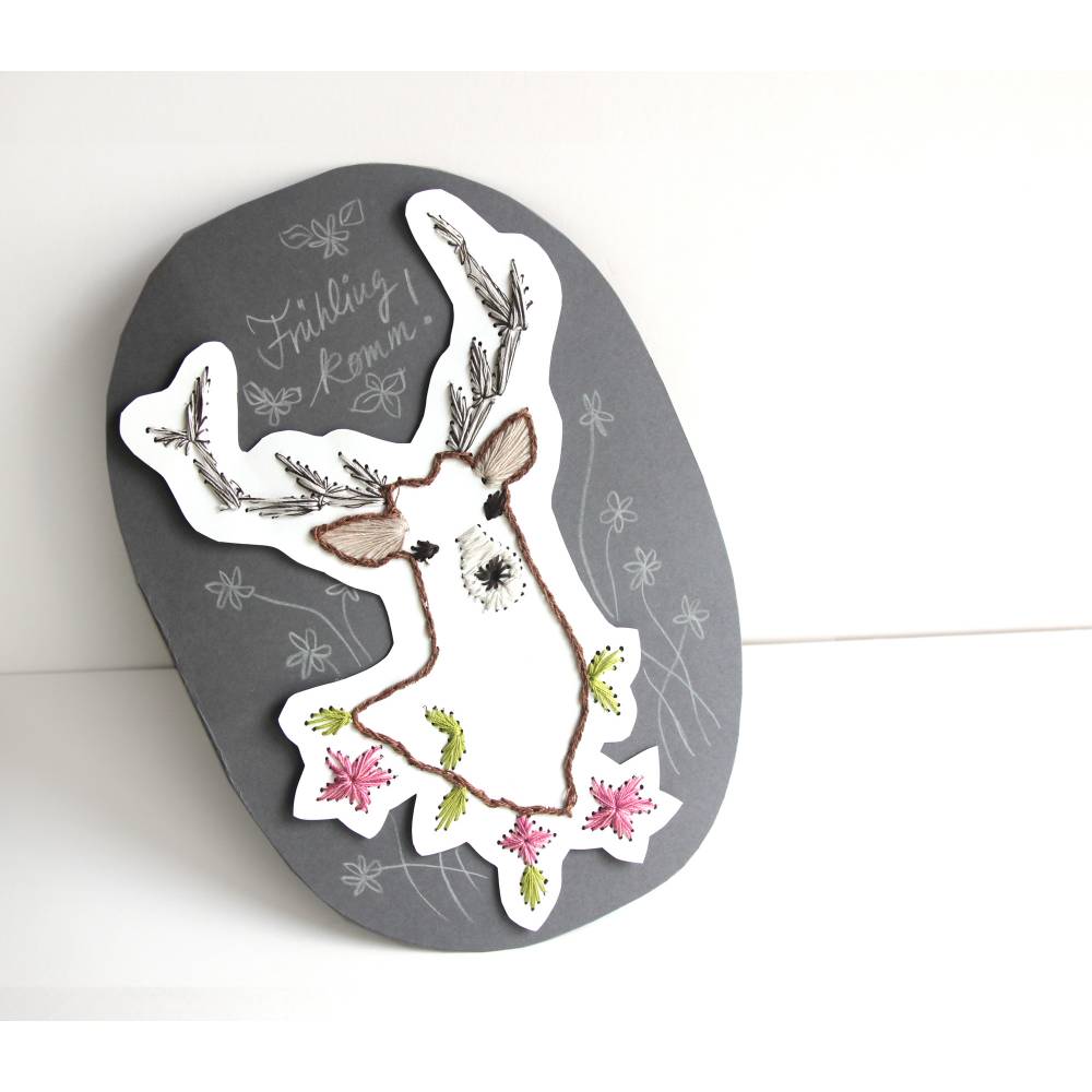 Plottdatei Hirsch, Plotterdatei für Folien oder Papier, Stickkarte, Fadengrafik, als svg und dxf Bild 10