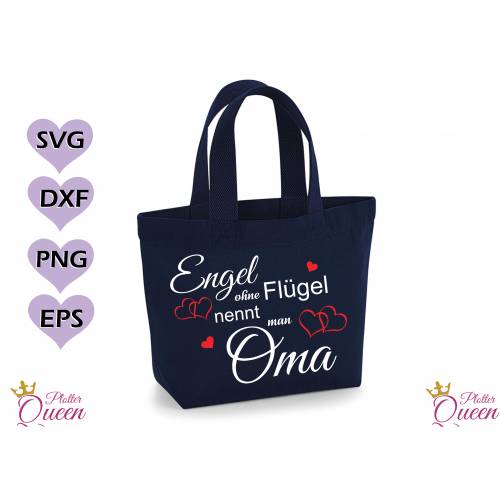 Plotterdatei Engel ohne Flügel nennt man Oma SVG DXF PDF SVG