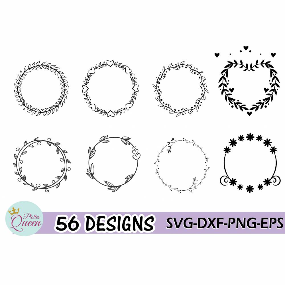 Plotterdatei Wreath Bundle Kranz Rahmen Umrandung SVG DXF PDF SVG Bild 3