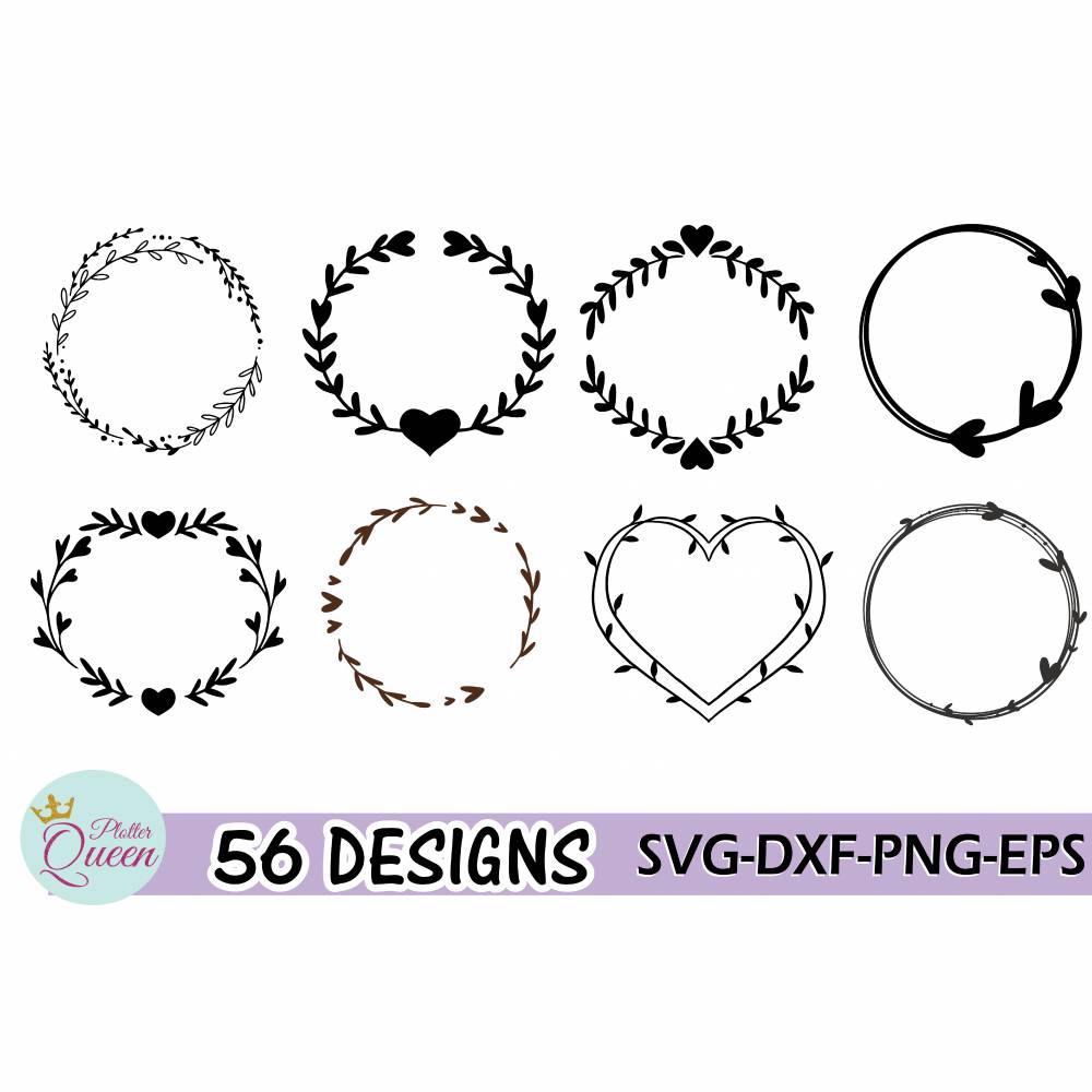 Plotterdatei Wreath Bundle Kranz Rahmen Umrandung SVG DXF PDF SVG Bild 4