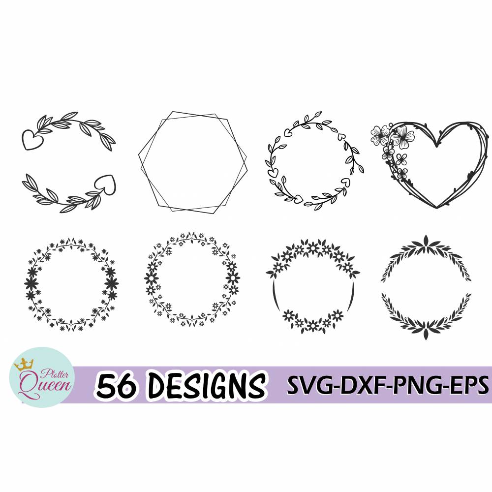 Plotterdatei Wreath Bundle Kranz Rahmen Umrandung SVG DXF PDF SVG Bild 5