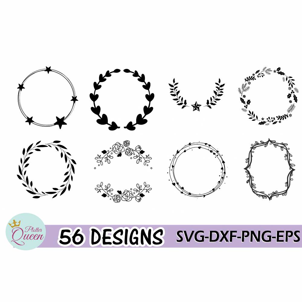 Plotterdatei Wreath Bundle Kranz Rahmen Umrandung SVG DXF PDF SVG Bild 6