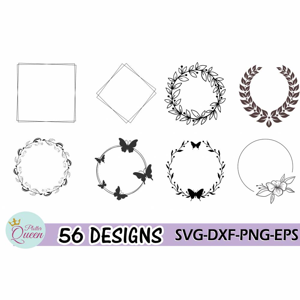 Plotterdatei Wreath Bundle Kranz Rahmen Umrandung SVG DXF PDF SVG Bild 7