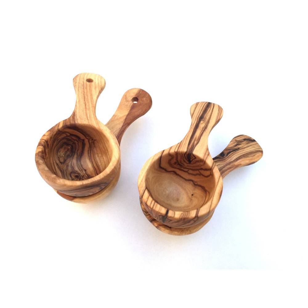 Messlöffel 5,5 cm, Mehllöffel, Mehlschaufel, Kaffeelöffel, Portionierer, handgefertigt aus Olivenholz