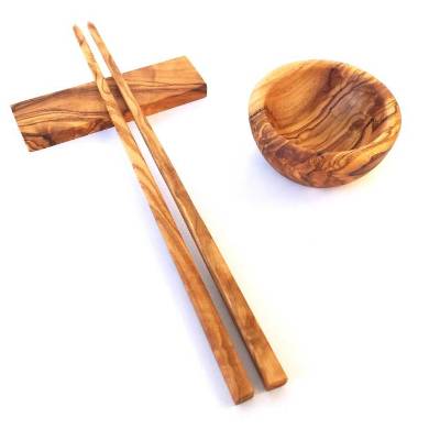 Sushi Essstäbchen 23 cm, Set wählbar, Chopsticks, handgefertigt aus Olivenholz