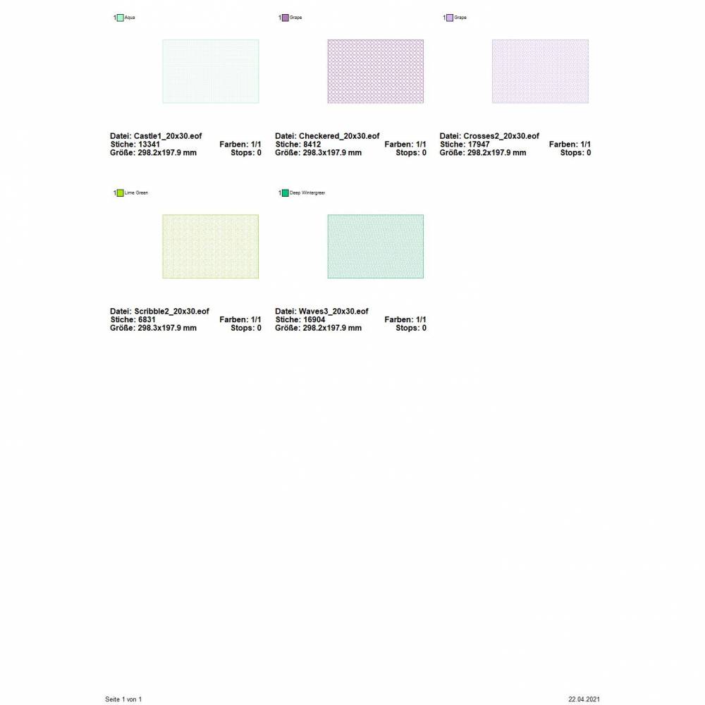 Stickdateien Set HoopFiller 20x30 Vol. V Bild 7