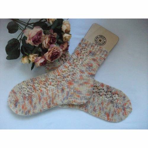 Handgestrickte Kindersocken Gr. 30/31 – Bunt meliert & einzigartig