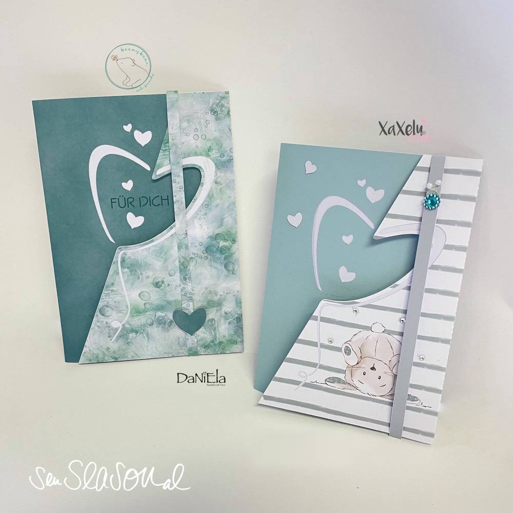 Plotterdatei Herz-Karte, Plott-Datei für Papier, Klappkarte als svg und dxf Bild 1