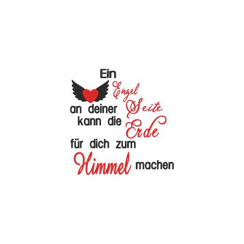 Stickdatei Ein Engel an deiner Seite in 3 Größen 10x10, 13x13, 15x15 cm
