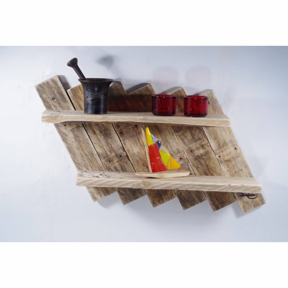 Holzregal, Wandregal, Regal, Regal für Vasen, Palettenmöbel, Wandregal aus Palette, Holz, wohnen, deko Bild 1