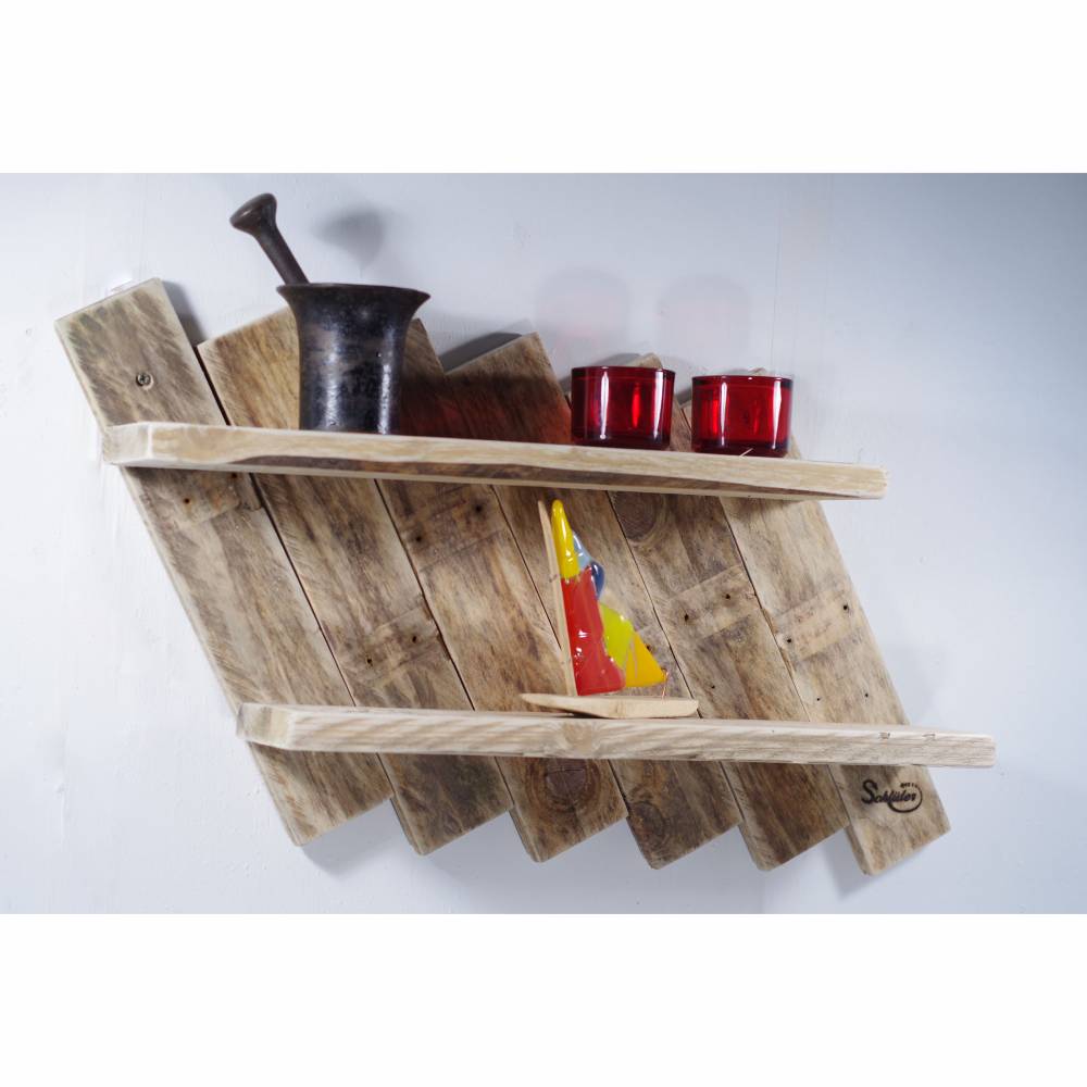 Holzregal, Wandregal, Regal, Regal für Vasen, Palettenmöbel, Wandregal aus Palette, Holz, wohnen, deko Bild 2