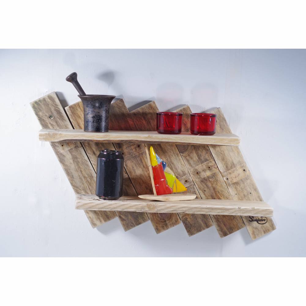 Holzregal, Wandregal, Regal, Regal für Vasen, Palettenmöbel, Wandregal aus Palette, Holz, wohnen, deko Bild 5