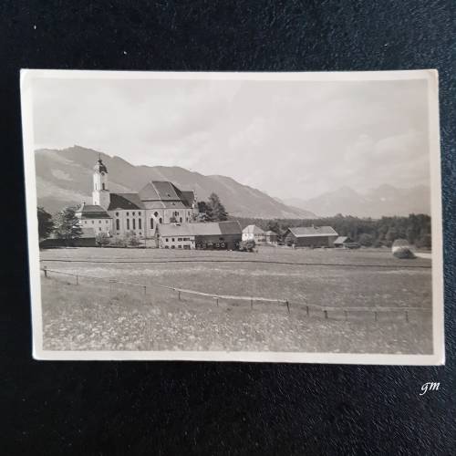Vintage Postkarte Wies-Kirche Steingaden/Obb., 40/50er Jahre, sehr gut erhalten – Sammlerstück