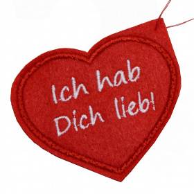 Personalisierter Filz Geschenkanhänger Herz – wiederverwendbar & Bestickt – Geschenkidee zum Valentinstag