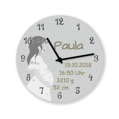 Kinderzimmer Wanduhr Baby Geburtsuhr Junge Mädchen Geburtsanzeige Geschenk zur Geburt