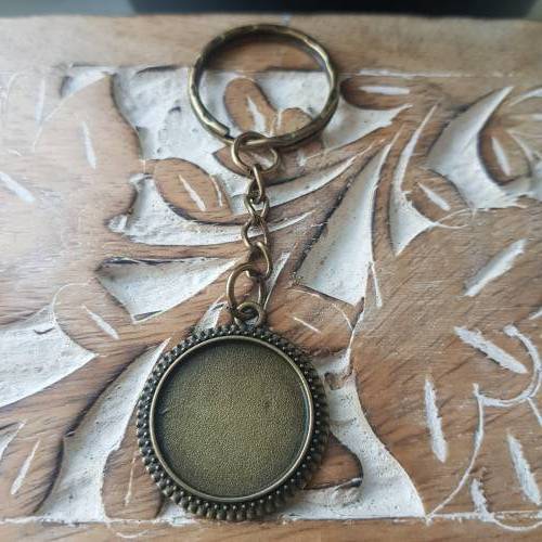 Schlüsselanhänger Cabochon bronze 20mm personalisierter Schmuck mit Foto