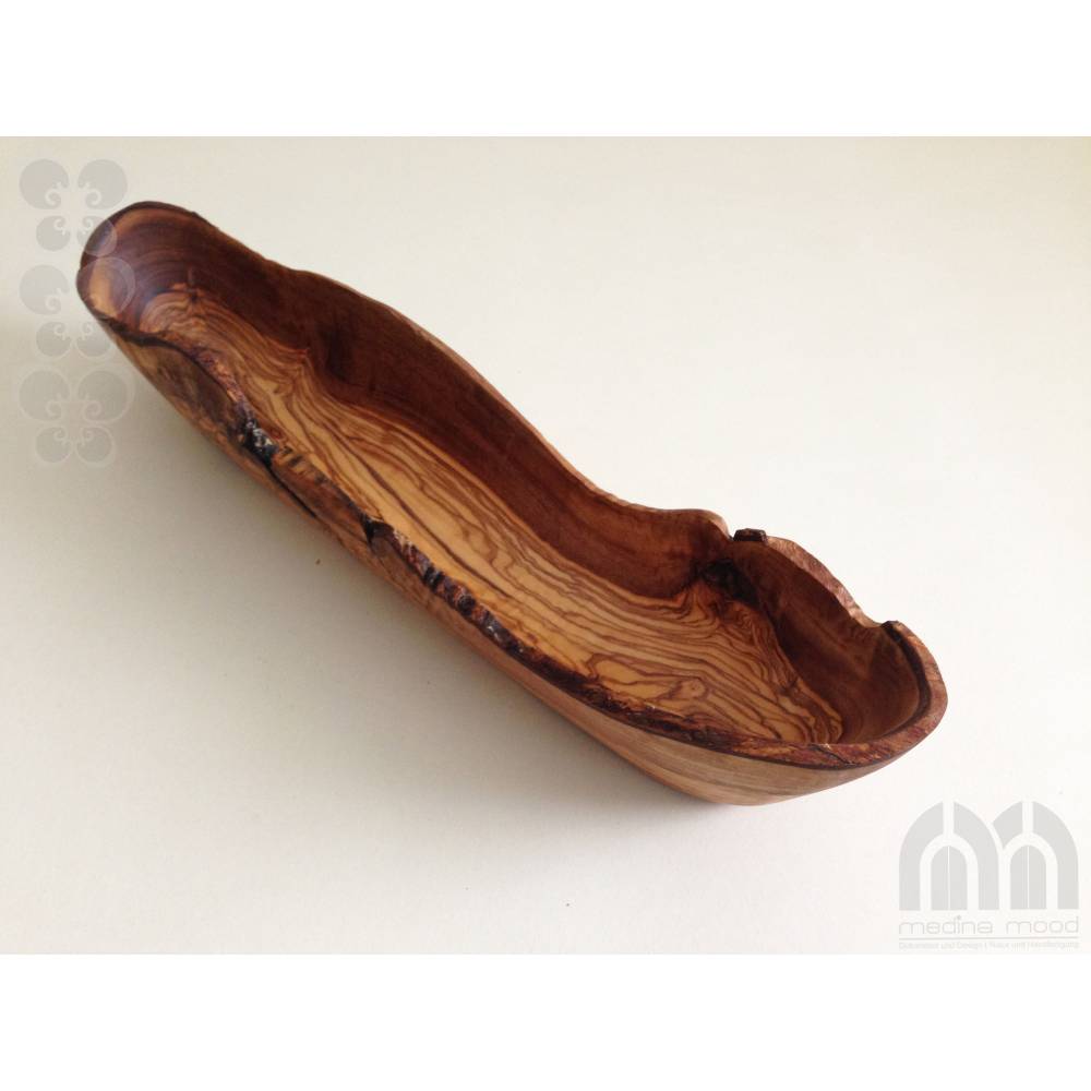 Schale länglich, Länge wählbar, Baguetteschale, Obstschale aus Olivenholz, Handarbeit