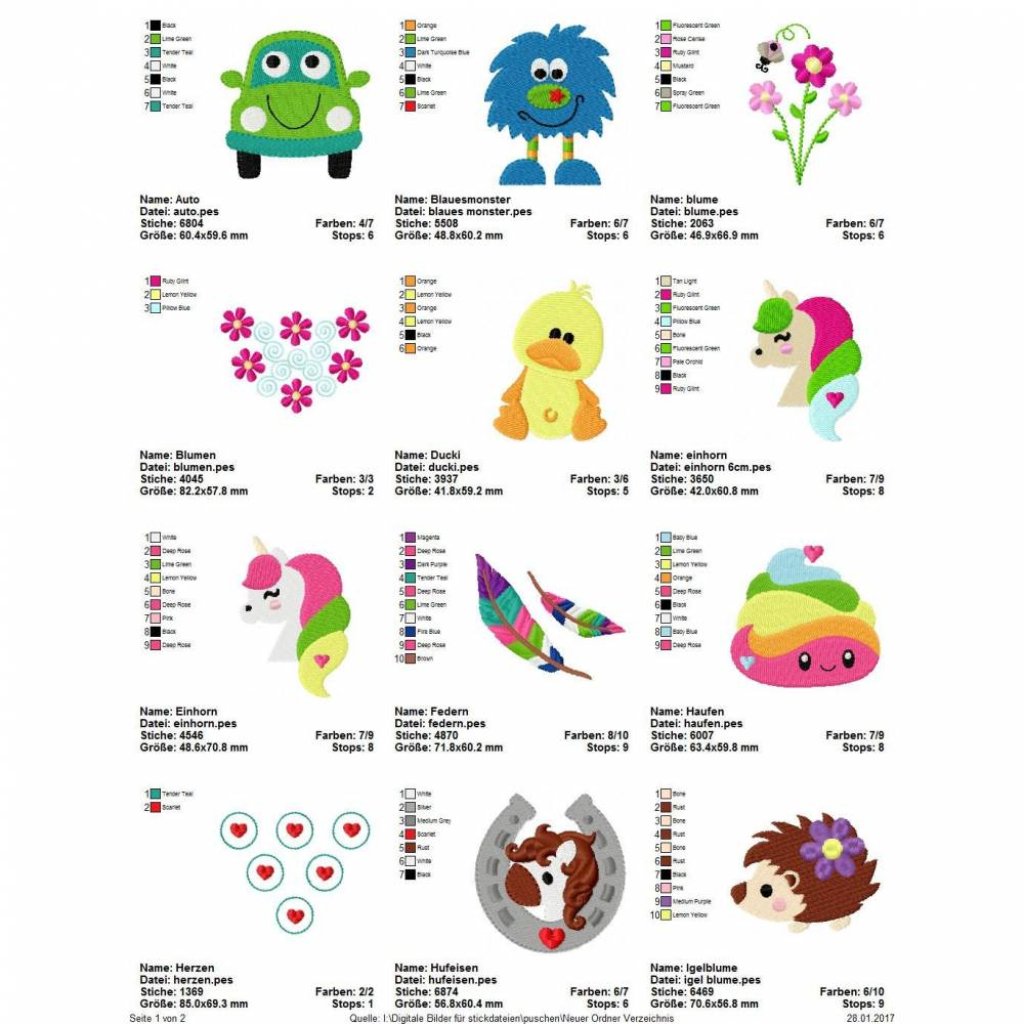 Stickdatei Buntes für Krabbelpuschen 10x10cm Bild 2