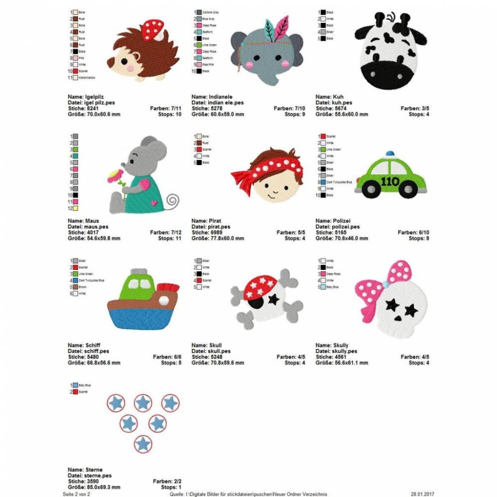 Stickdatei Buntes für Krabbelpuschen 10x10cm Bild 3