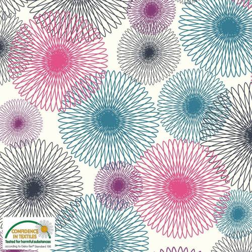 Baumwolle, Jersey, Fireworks, rosa aus Dänemark