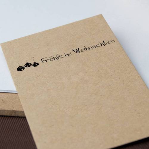 Holzstempel "Fröhliche Weihnachten" 55 mm x 9 mm