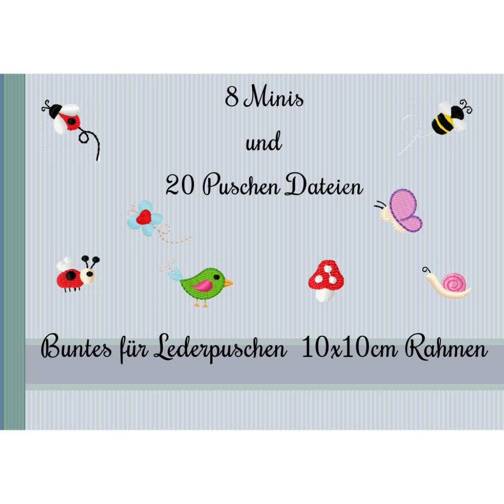Stickdatei,digitale Datei, Buntes für Lederpuschen 10x10cm Bild 2