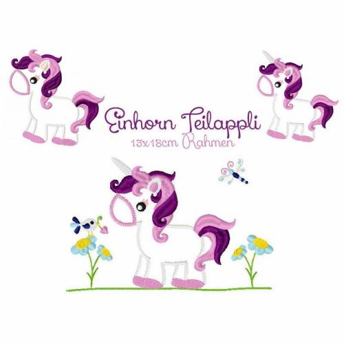 digitale Stickdatei Einhorn 13x18cm