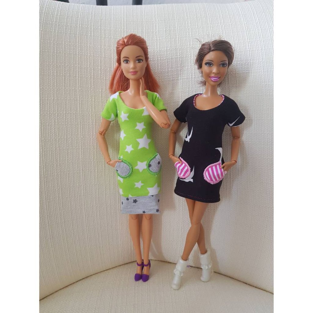 ITH Stickdatei Puppen Kleid mit Taschen, Modepuppe, auf deutsch Bild 2