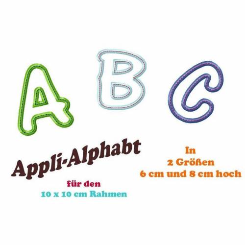 Stickdatei Appli-Alphabet 10x10