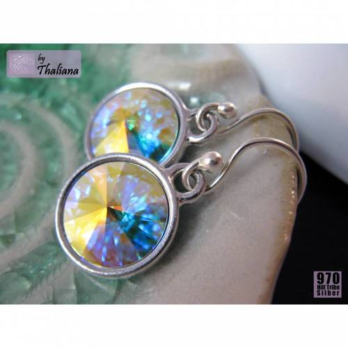 SILBER Ohrringe Funkeln Rivoli Sternenstaub