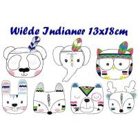 Stickdatei Wilde Indianer 13x18cm