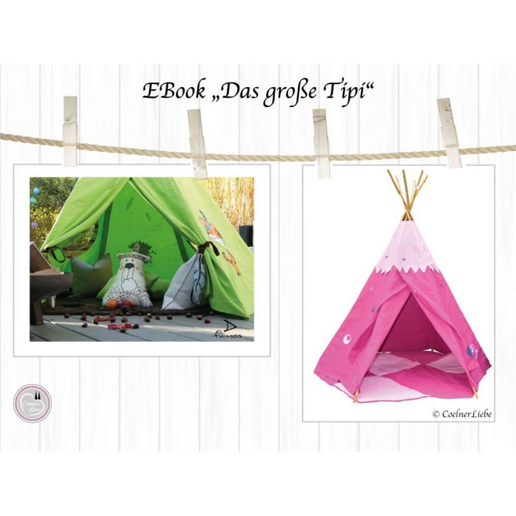Ebook Das große Tipi, Schnittmuster im A4 und A0 zum Ausdrucken, inkl. Anleitung Bild 1