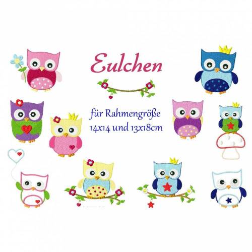 Stickdatei Eule,Eulchen 13 x18 cm