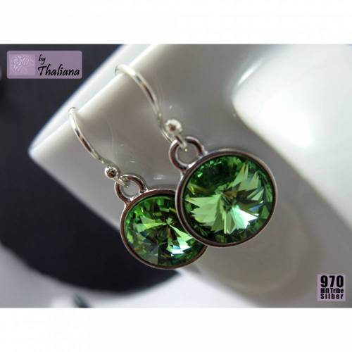 Ohrringe Funkeln Rivoli Peridot grün Funkeln