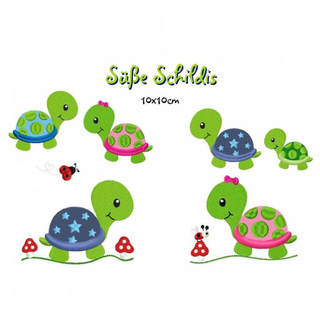 Stickdatei Süße Schildis 10x10cm Bild 1