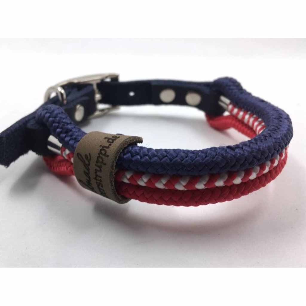 Hundehalsband fr kleine Hunde rot blau AlsterStruppi verstellb