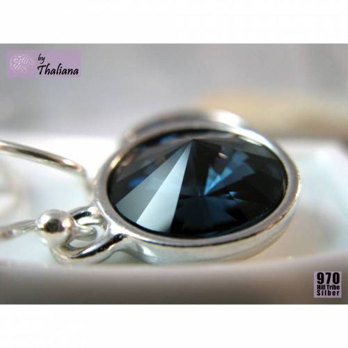 tolle Ohrringe Funkeln Rivoli Dunkelblau