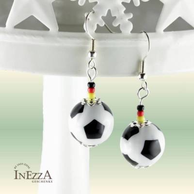 Ohrringe Fußball Deutschland schwarz-rot-gelb FanSchmuck Fußballschmuck Ohrhänger