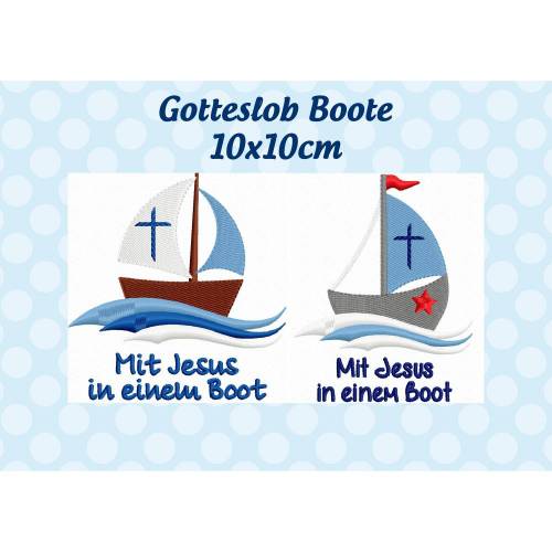 Stickdatei, digitale Stickdatei,Stickdateien Gotteslob-Boote 10x10cm