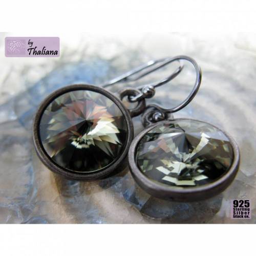 dunkelgraue Ohrringe STERNENNACHT schwarz