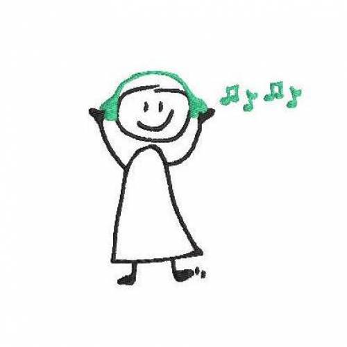 Stickdatei Strichmännchen Musik 10x10