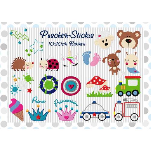 Stickdateien Puschen,Puschen-Stickis 10x10cm