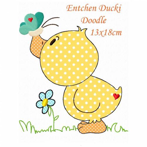 digitale Stickdatei Doodle Entchen Ducki 13x18cm