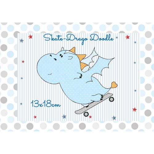 digitale Stickdatei Skate-Drago Doodle 13x18cm