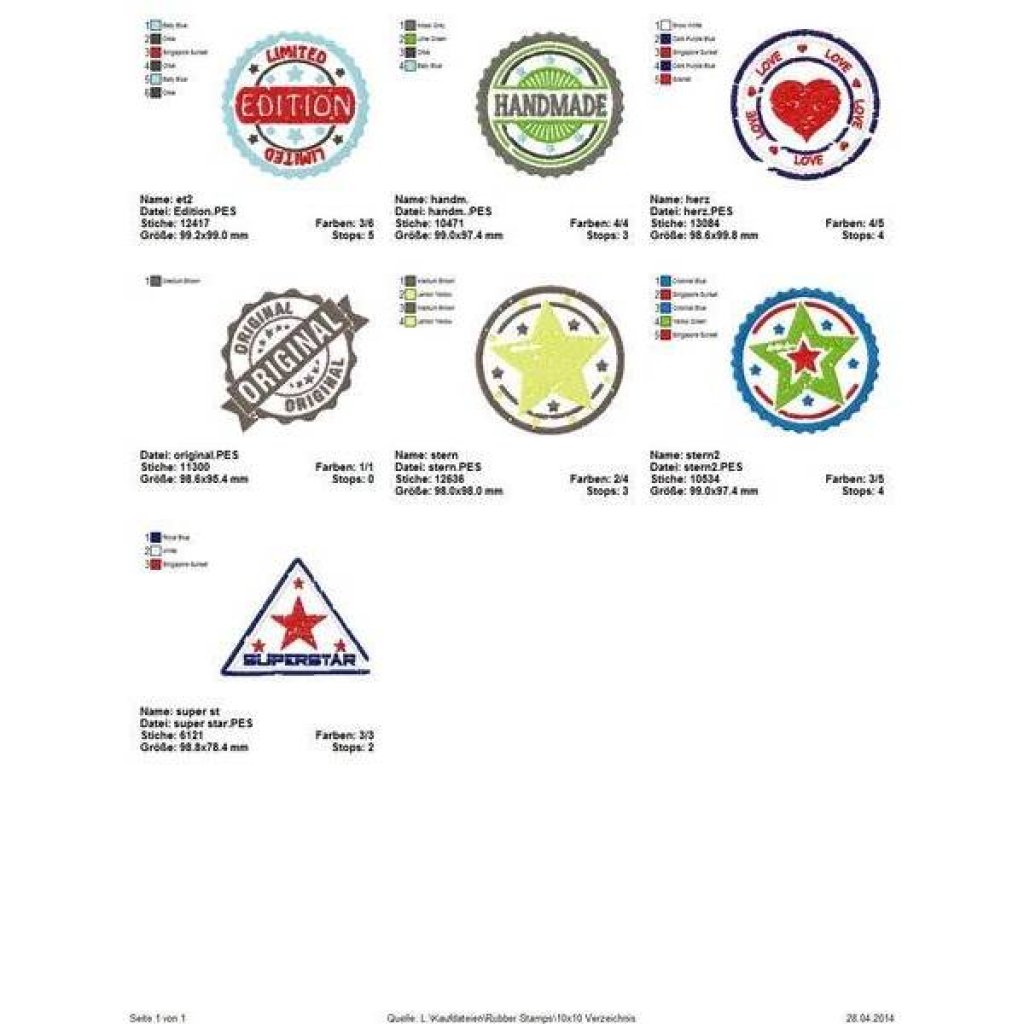 Stickdatei Stamps 10x10 cm Rahmen Bild 2