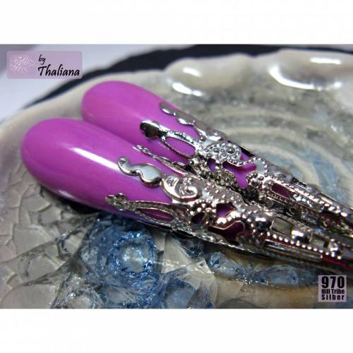 lange lila Ohrringe EINHORNBLUT Echtsilber