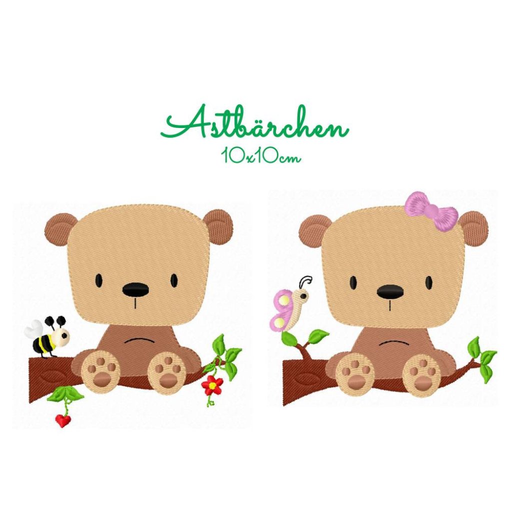 Stickdatei Astbärchen 10x10cm Bild 1